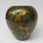 BV2 - Vase, bez. WMF Ikora, Art Deco, Messing patiniert
