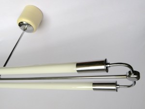 D8 - doppelte Neonleuchte, 30er - 50er Jahre, Bauhaus, verchromt