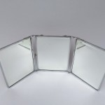 BZ20 - Spiegel 3teilig, kann geklappt werden, zum Stellen oder Aufhängen, Art Deco, verchromt