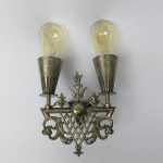 W87 -SOLD - Wandleuchte, im Stil von Dagobert Peche, Wien, Jugendstil, vernickelt, bez. rückseitig P.N.D. 304