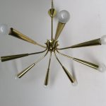 D47 - Deckenleuchte, 50er Jahre, Sputnik, Spider, Italien, 8flammig, Messing
