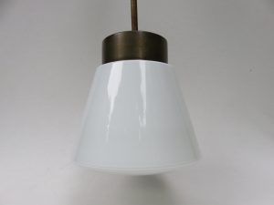 D59 - Deckenleuchte, Kandem, Messing kupferbraun galvanisiert, Überfangglas