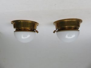 D87 - SOLD - 1 Paar Deckenleuchten, Art Deco, vermutlich Sraßenbahn-Leuchten