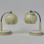 NT11 - 1 Paar seltene Nachttischleuchten, Tastlicht, 30er Jahre, Entwurf: Marianne Brandt