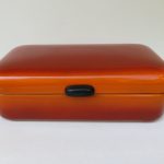 BR20 - Brotdose, 50er Jahre, orange - rostrot im Verlauf emailliert