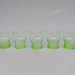 5 Wassergläser, Art Deco, Uranglas