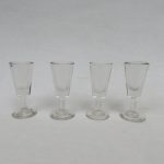4 Schnapsgläser, ca. 1860 - 1880, Luftblasen, Schlieren