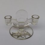 W6 - Kerzenständer, USA, Art Deco, Glas, Sterling-Silber