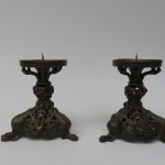W9 - 1 Paar Kerzenständer, Bronze, 19. Jahrhundert