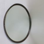 S4 - Spiegel, Wandspiegel, rund, 60er Jahre, Messing brüniert