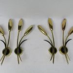 W122 - SOLD - 4 Stück Wandleuchten, 50er Jahre, Italien, Messing, schwarz