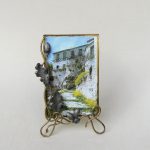 BR78 - SOLD - zarter Bilderrahmen mit Eicheln, Jugendstil, bez. D.R.G.M., Messing