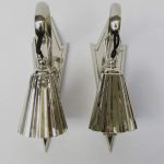 W97 - SOLD - 1 Paar Wand-Appliquen, Wiener Jugendstil, im Stil von Dagobert Peche, verchromt