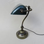 B18 - Bankerlampe, Jugendstil, Messing, emailliert