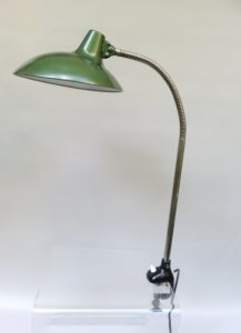 KM12 - Klemmleuchte Kaiser-Leuchten, 60er Jahre, grün metallic
