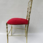 ST3 - Stuhl Chiavari, Italien, 60er Jahre, Messing, roter Samt