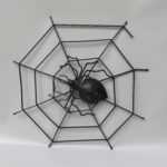 W110 - Wanddekoration "Spinne", 50er Jahre, Eisen schwarz lackiert