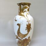 BV46 - Bodenvase Dekor "Serenade", 70er Jahre, AK Kaiser, W. Germany, Porzellan, weiß, gold