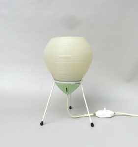 T221 - kleine Tischleuchte "Rocket", 60er Jahre, Rotaflex, Kunststoff, Melamin, Metall