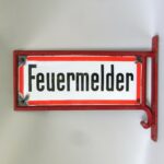 W134 - Wandausleger "Feuermelder", Jugendstil, Bürvenich Köln, Gußeisen, emailliert