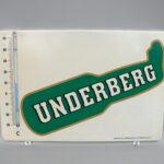W142 - Blechschild, Werbeschild "Underberg" mit Thermometer, 50er Jahre, Blech gekantet, lackiert