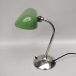 B12 - Bankerlampe, Franta Anyz, 30er Jahre, Bauhaus/Funktionalismus, Tschechien, verchromt, emailliert