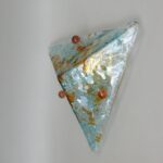 W280 - Wandleuchte, Deckenleuchte, Pyramide, Murano-Glas, 70er Jahre