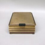 W167 - Deckeldose, Tabakdose, Art Deco, Messing, Holz, Deutschland