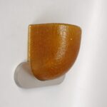 W104 - Wandleuchte, Art Deco, vernickelt, beiges Glas, original Papp-Etikett WMF