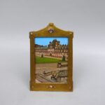 BR138 - Bilderrahmen, Jugendstil, im Stil der Mathildenhöhe Darmstadt, Messing, Carbouchon, Handarbeit