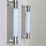 WS1 - 1 Paar Wandleuchten, Soffittenleuchten, Baushaus-Ära, Machine Age, verchromt