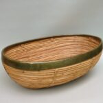 W169 - Schale, Italien, im Stil von Gabriella Crespi, Vivai del Sud, 70er Jahre, Rattan, Messing